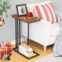 HOOBRO Side Table C Shaped, Sofa End Table, Laptop Coffee Snack Table, For Small Space, Living Room, Bedroom, Slim, Narrow, Tall - thumbnail 1
