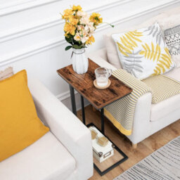 HOOBRO Side Table C Shaped, Sofa End Table, Laptop Coffee Snack Table, For Small Space, Living Room, Bedroom, Slim, Narrow, Tall - thumbnail 5