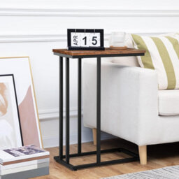 HOOBRO Side Table C Shaped, Sofa End Table, Laptop Coffee Snack Table, For Small Space, Living Room, Bedroom, Slim, Narrow, Tall - thumbnail 3
