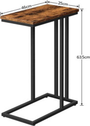 HOOBRO Side Table C Shaped, Sofa End Table, Laptop Coffee Snack Table, For Small Space, Living Room, Bedroom, Slim, Narrow, Tall - thumbnail 9