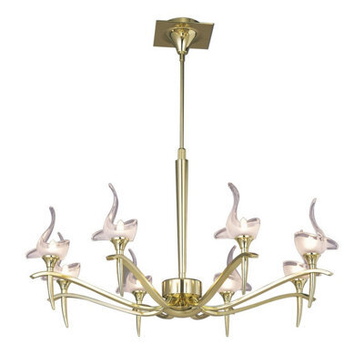 Luminosa Lighting Luminosa Viena Telescopic Pendant Round 8 Light G9, Polished Brass - image 1
