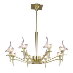 Luminosa Lighting Luminosa Viena Telescopic Pendant Round 8 Light G9, Polished Brass - thumbnail 1