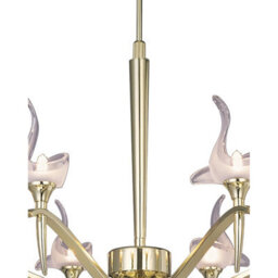 Luminosa Lighting Luminosa Viena Telescopic Pendant Round 8 Light G9, Polished Brass - thumbnail 4