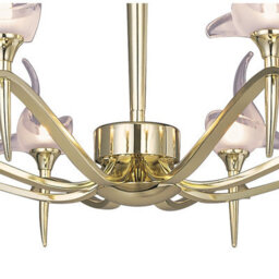 Luminosa Lighting Luminosa Viena Telescopic Pendant Round 8 Light G9, Polished Brass - thumbnail 5