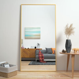 Cassilando Gold 165 X 60 Cm Full Length Mirror/wall Mirror, For Bedroom Living Room, Aluminum Alloy Frame, Hanging Or Leaning - thumbnail 1