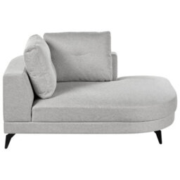 Beliani Chaise Longue Marum Faux Linen Grey - thumbnail 1