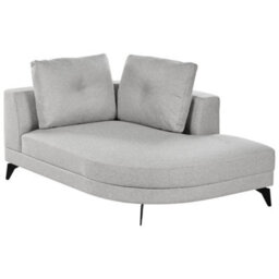 Beliani Chaise Longue Marum Faux Linen Grey - thumbnail 4