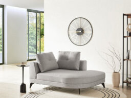 Beliani Chaise Longue Marum Faux Linen Grey - thumbnail 2