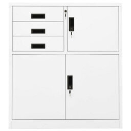 Berkfield Office Cabinet White 90X40X102 Cm Steel - thumbnail 2