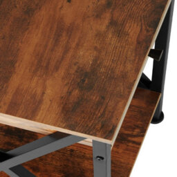 Tectake Bedside Table Dayton - Industrial Style, With 2 Shelves, Drawer, 35 X 35 X 70.5 Cm - Industrial Wood Dark, Rustic - thumbnail 8