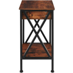 Tectake Bedside Table Dayton - Industrial Style, With 2 Shelves, Drawer, 35 X 35 X 70.5 Cm - Industrial Wood Dark, Rustic - thumbnail 2