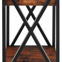 Tectake Bedside Table Dayton - Industrial Style, With 2 Shelves, Drawer, 35 X 35 X 70.5 Cm - Industrial Wood Dark, Rustic - thumbnail 6