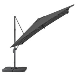 Living And Home 3M Large Square Canopy Rotatable Tilting Garden Rome Umbrella Cantilever Parasol With Square Fillable Base, Dark Grey - thumbnail 3
