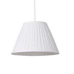 Lighting Collection White Pleat Soft Textured Tapered Fabric Pendant Light Shade - thumbnail 3