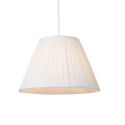 Lighting Collection White Pleat Soft Textured Tapered Fabric Pendant Light Shade - thumbnail 2