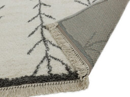 Cream Arrow Shaggy Geometric Modern Easy To Clean Rug For Dining Room-160Cm X 230Cm - thumbnail 3