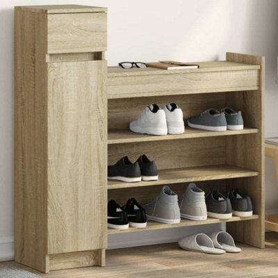 Berkfield Shoe Cabinet Sonoma Oak 100.5X28X100 Cm Engineered Wood - image 1