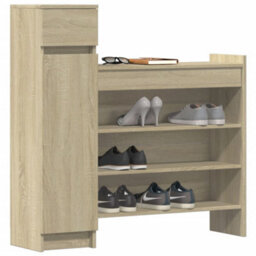 Berkfield Shoe Cabinet Sonoma Oak 100.5X28X100 Cm Engineered Wood - thumbnail 4