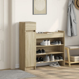 Berkfield Shoe Cabinet Sonoma Oak 100.5X28X100 Cm Engineered Wood - thumbnail 3