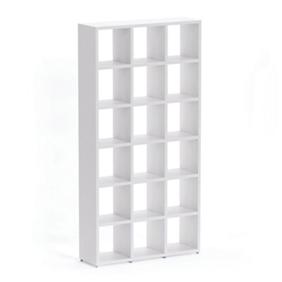 RB UK Boon 18 Cube Shelving Unit Eco-Friendly Bookcase Freestanding Heavy Duty White, Made In Austria (H)2180mm (W)1100mm (D)330mm