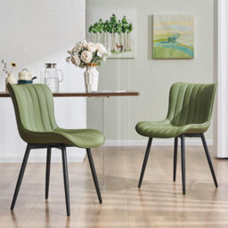 Xample Dining Chairs Set Of 2 Faux Leather Modern Padded Seat With Metal Legs, Comfortable And Durable Kitchen, Office, Or Cafe Seating - thumbnail 1