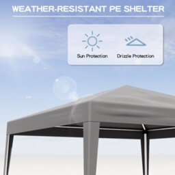 Alivio 3 X 3M Garden Pop Up Gazebo, Outdoor Party Tent Canopy (Grey) - thumbnail 4