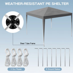 Alivio 3 X 3M Garden Pop Up Gazebo, Outdoor Party Tent Canopy (Grey) - thumbnail 3