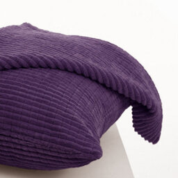 Deconovo Set Of 2 Corduroy Cushion Covers 50Cm X 50Cm, 20X20 Inches Grid Throw Square Pillowcases For Bedroom(Grape, 2 Pieces) - thumbnail 3