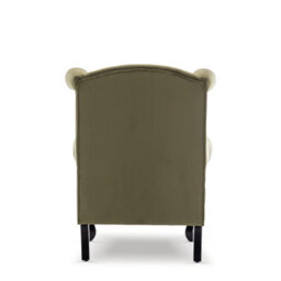 Velvet Sage Green Fireside Henley Wingback Armchair With Buttons - thumbnail 6