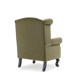 Velvet Sage Green Fireside Henley Wingback Armchair With Buttons - thumbnail 5