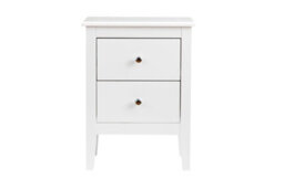 Aspect Furniture Melia Bedside Table,nightstand Lamp Desk For Bedroom (White, 2 Drawer) - thumbnail 3