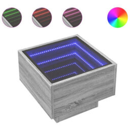 Berkfield Side Table With Led Grey Sonoma 40X40X30 Cm Engineered Wood - thumbnail 2