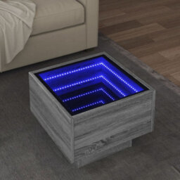 Berkfield Side Table With Led Grey Sonoma 40X40X30 Cm Engineered Wood - thumbnail 1