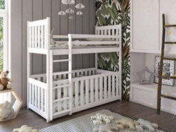 Arte Cris Contemporary Pine Bunk Bed With Cot Bed In White (L)1980mm (H)1710mm (W)980mm - thumbnail 1