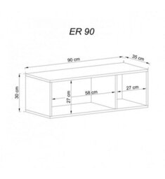 Arte Lightweight And Stylish Wall Floating Shelf With Two Compartments (H)300mm (W)900mm (D)350mm - thumbnail 2