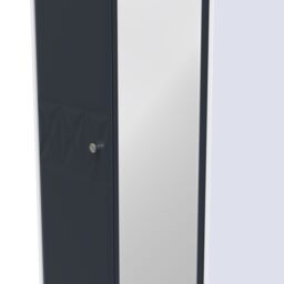 San Jose Ready Assembled Contemporary Indigo & White Effect Tall Double Wardrobe With 1 Mirror Door (H)1970mm (W)770mm (D)530mm - thumbnail 2
