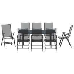 Berkfield Garden Dining Set 9 Pcs Anthracite Steel - thumbnail 7
