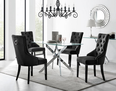 Furniturebox Uk Leonardo 4 Table And 4 Black Belgravia Black Leg Chairs - image 1
