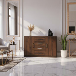 Bono Bo 01 K2D4Sz Modern Chest Of Drawers With 2 Doors And 4 Storage Drawers Monastery Oak - thumbnail 4