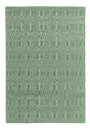 Handmade Rug, Luxurious Wool Rug For Livingroom, Easy To Clean Geometric Rug, 4mm Thick Green Wool Rug-66 X 200Cm (Runner) - thumbnail 1