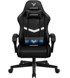 Luckracer Gaming Chair, Massage Ergonomic Computer Chair Lumbar Support High Back Height Adjustable Gaming Chair, Black - thumbnail 1