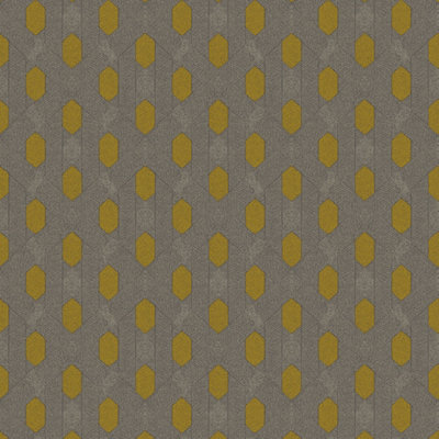 Galerie Absolutely Chic Brown Yellow Grey Art Deco Style Geometric Motif Smooth Wallpaper - image 1