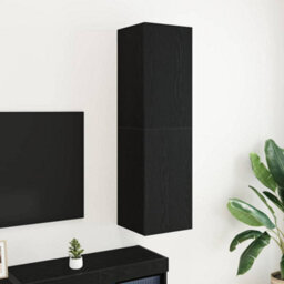 Berkfield Tv Cabinet In Black Oak, Size 30.5 X 30 X 110 Cm, Made From Engineered Wood - thumbnail 1