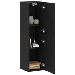 Berkfield Tv Cabinet In Black Oak, Size 30.5 X 30 X 110 Cm, Made From Engineered Wood - thumbnail 3