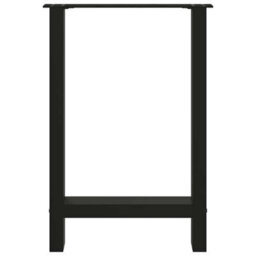 Berkfield Dining Table Legs Black 2 Pcs 60X(72-73) Cm Steel - thumbnail 5