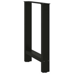 Berkfield Dining Table Legs Black 2 Pcs 60X(72-73) Cm Steel - thumbnail 4