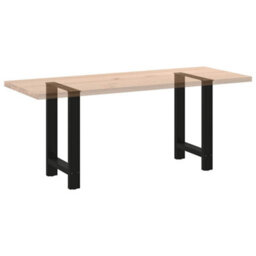 Berkfield Dining Table Legs Black 2 Pcs 60X(72-73) Cm Steel - thumbnail 8