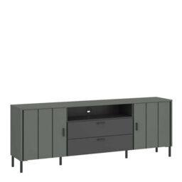 Wyld Haus Elowynd 173Cm Olive Green And Anthracite Tv Cabinet, 2 Doors 2 Drawers - thumbnail 2
