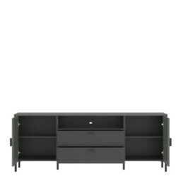 Wyld Haus Elowynd 173Cm Olive Green And Anthracite Tv Cabinet, 2 Doors 2 Drawers - thumbnail 3