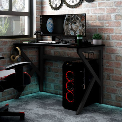 Berkfield Gaming Desk With K Shape Legs Black 110X60X75 Cm - image 1